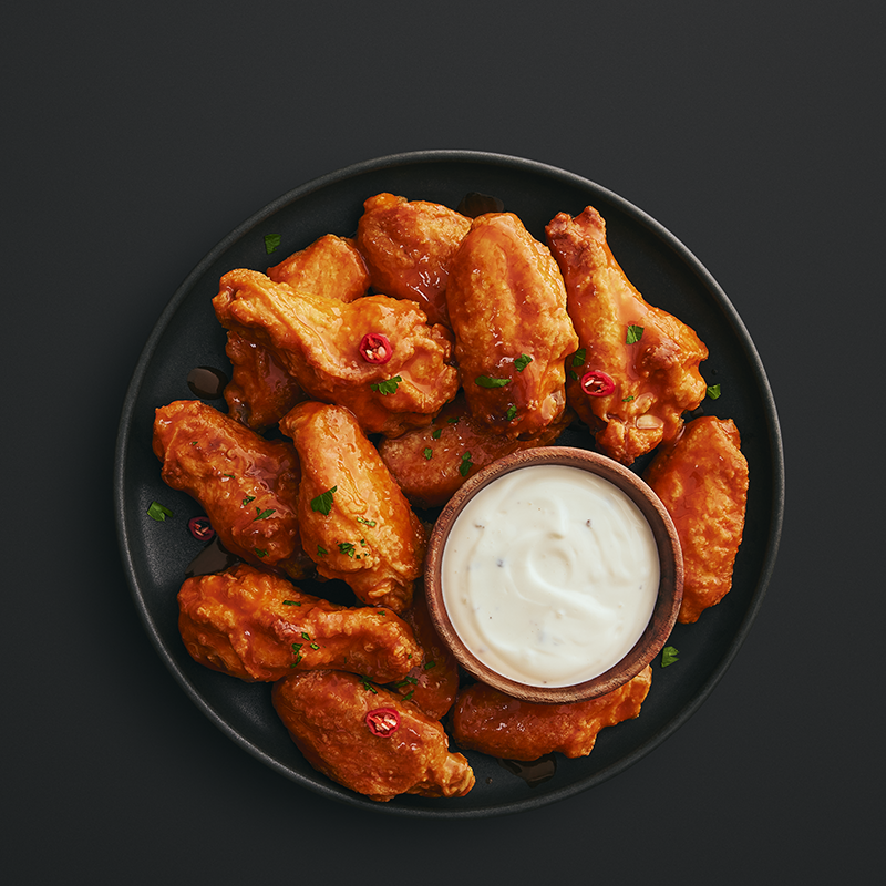 Plats d'ailes de poulet buffalo