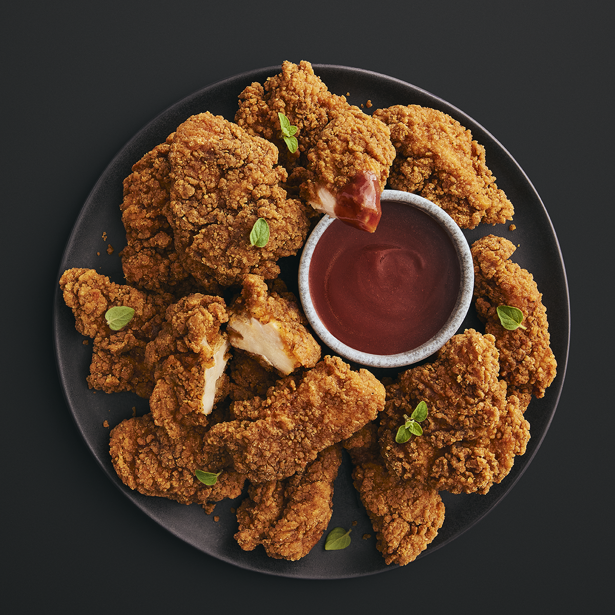 Poulets frits avec sauce BBQ whisky tennessee