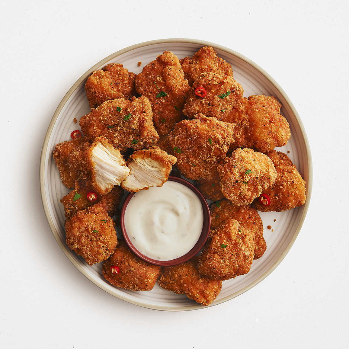 Morceaux de poulet buffalo avec sauce ranch
