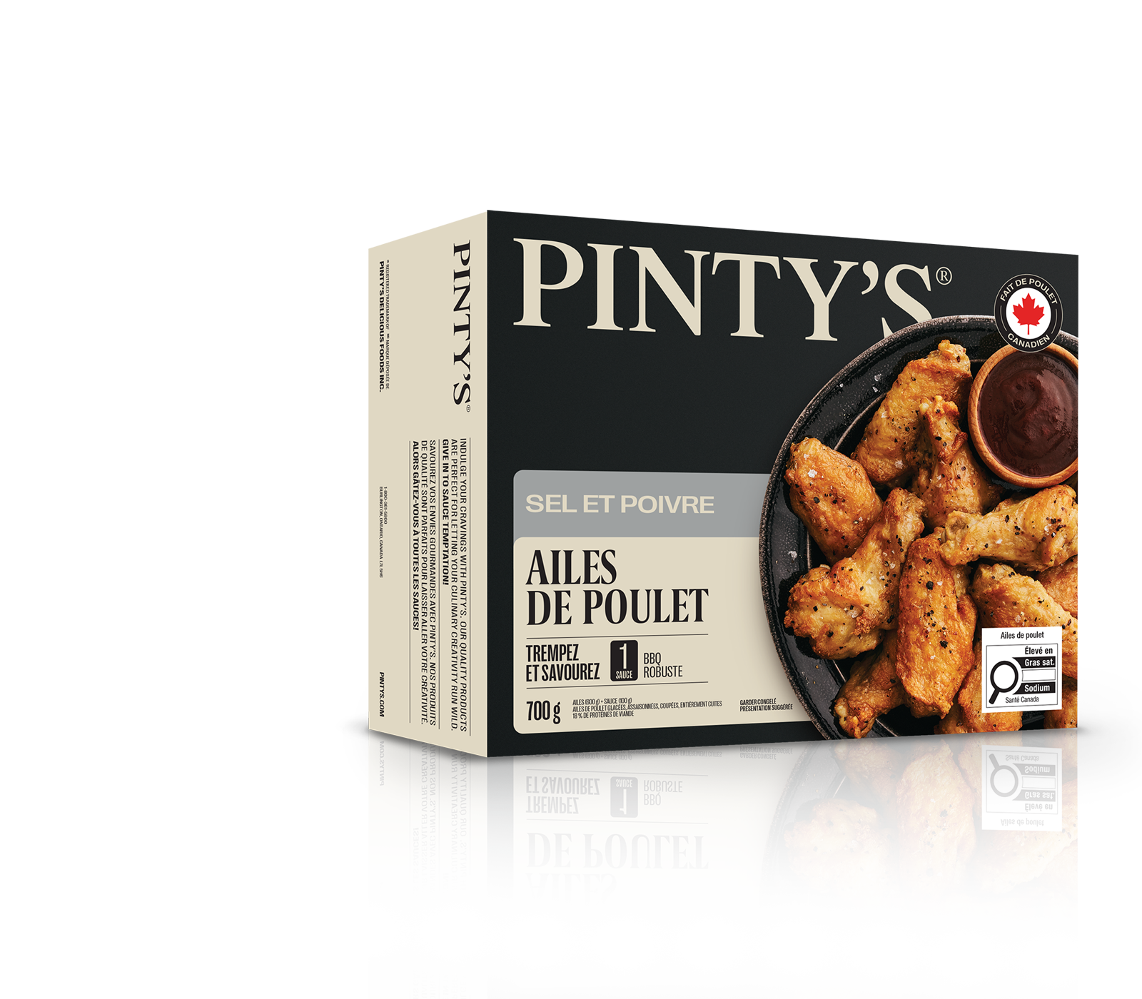 Emballage du produit d'ailes de poulet sel et poivre