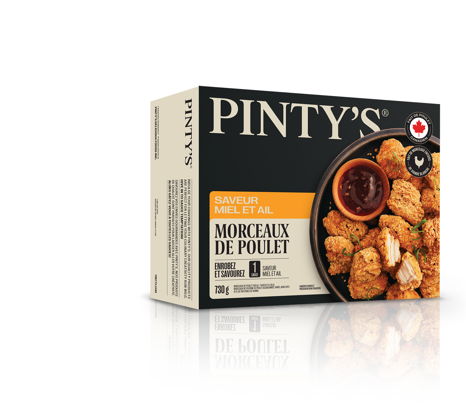 Morceaux de poitrine de poulet miel et ail Pinty's